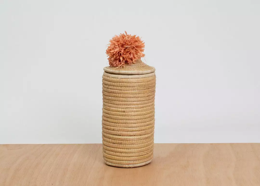 KAZI Home Goods Peach Tina Pom Pom Box 1 KAZI Home Goods Peach Tina Pom Pom Box