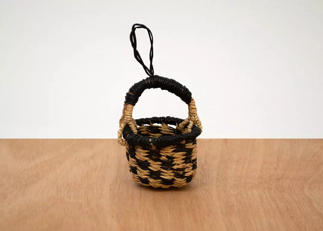 KAZI Petite Bolga Basket Ornament Set - Black 2 KAZI Petite Bolga Basket Ornament Set - Black