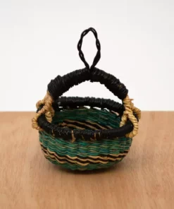 KAZI Petite Bolga Basket Ornament Set - Blue