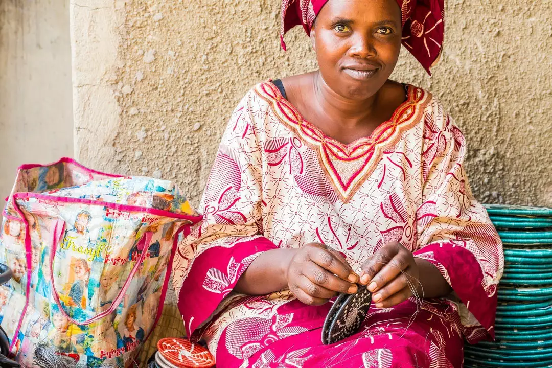 KAZI Fair Trade Pink Pom Pom Basket Ornament 5 KAZI Fair Trade Pink Pom Pom Basket Ornament