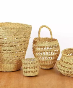 KAZI Home Goods Round Tapered All Natural Lace Basket 6 KAZI Home Goods Round Tapered All Natural Lace Basket