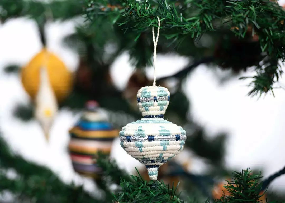 KAZI Fair Trade Rounded Blue Metallic Ornament 2 KAZI Fair Trade Rounded Blue Metallic Ornament