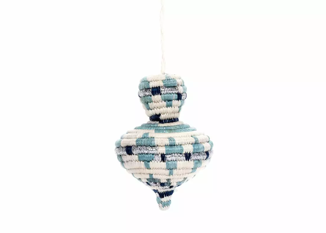 KAZI Fair Trade Rounded Blue Metallic Ornament 1 KAZI Fair Trade Rounded Blue Metallic Ornament