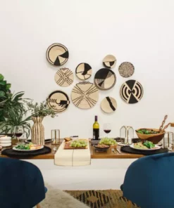 KAZI Sanaa Raffia Wall Plate I