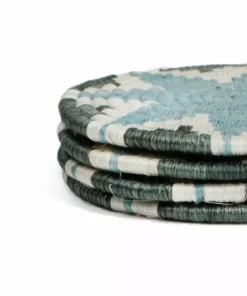KAZI Silver Blue Hope Coaster Set