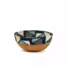 KAZI Silver Blue Mosaic Wooden Bowl Home Goods