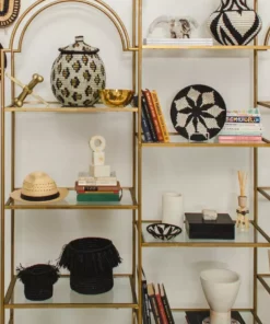 KAZI Small Black Fringed Catch All Home Goods