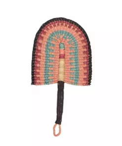 KAZI Small Desert Rose Fan With Leather Handle