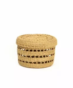 KAZI Small Lidded Lace Grass Box Home Goods