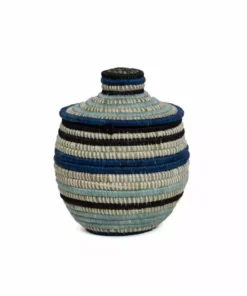 KAZI Small Silver Blue Geo Box