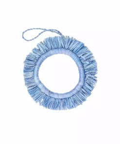 KAZI Fair Trade Soft Blue Fringed Hoop Ornament