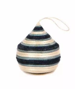 KAZI Soft Blue + Navy Bulb Ornament