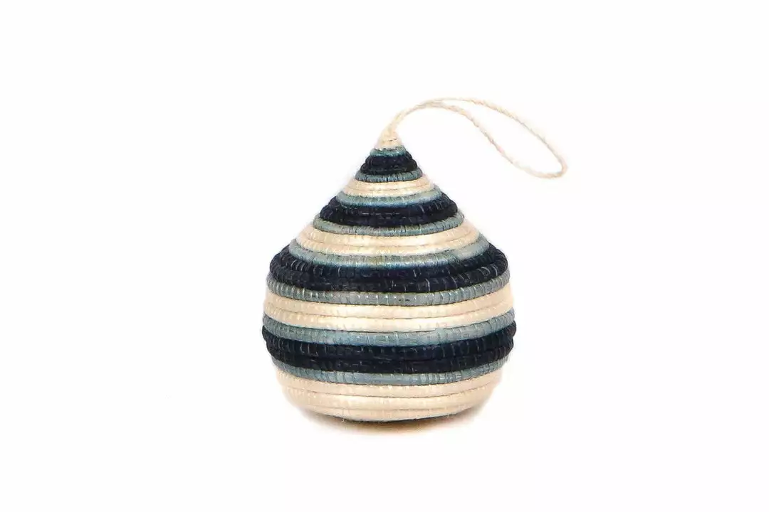 KAZI Soft Blue + Navy Bulb Ornament 1 KAZI Soft Blue + Navy Bulb Ornament