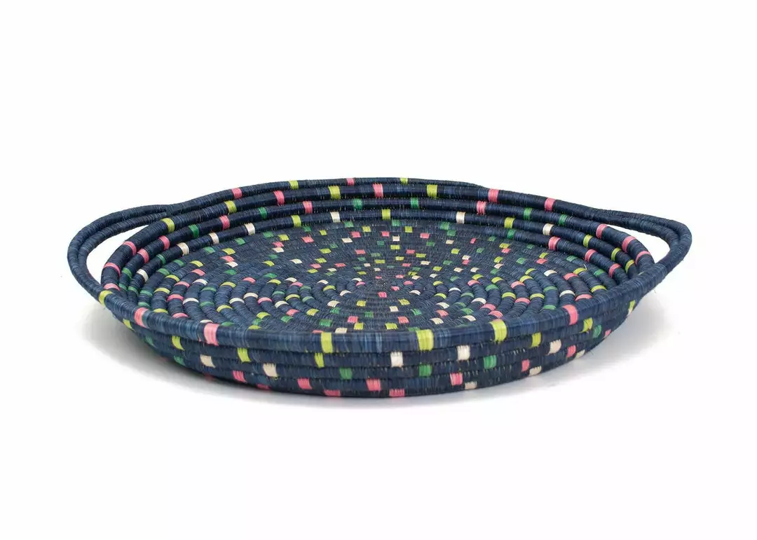 KAZI Home Goods Speckled Blue Night Celebration Wall Tray 2 KAZI Home Goods Speckled Blue Night Celebration Wall Tray