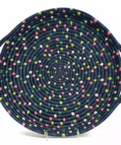 KAZI Home Goods Speckled Blue Night Celebration Wall Tray