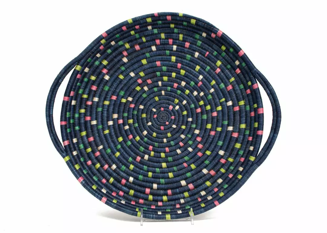 KAZI Home Goods Speckled Blue Night Celebration Wall Tray 1 KAZI Home Goods Speckled Blue Night Celebration Wall Tray