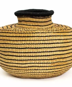 KAZI Striped Black Grass Pot