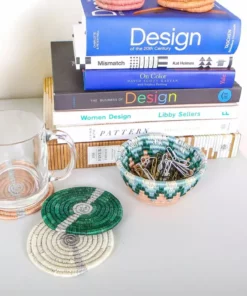 KAZI Striped Metallic Floret Coasters