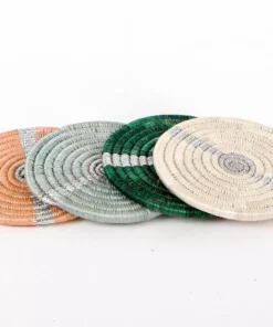 KAZI Striped Metallic Floret Coasters