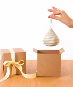 KAZI Fair Trade Striped Silver Bulb Ornament 7 KAZI Fair Trade Striped Silver Bulb Ornament