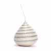 KAZI Fair Trade Striped Silver Bulb Ornament
