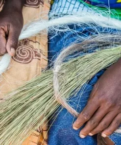KAZI Fair Trade Striped Soft Blue + Silver Bulb Ornament 5 KAZI Fair Trade Striped Soft Blue + Silver Bulb Ornament