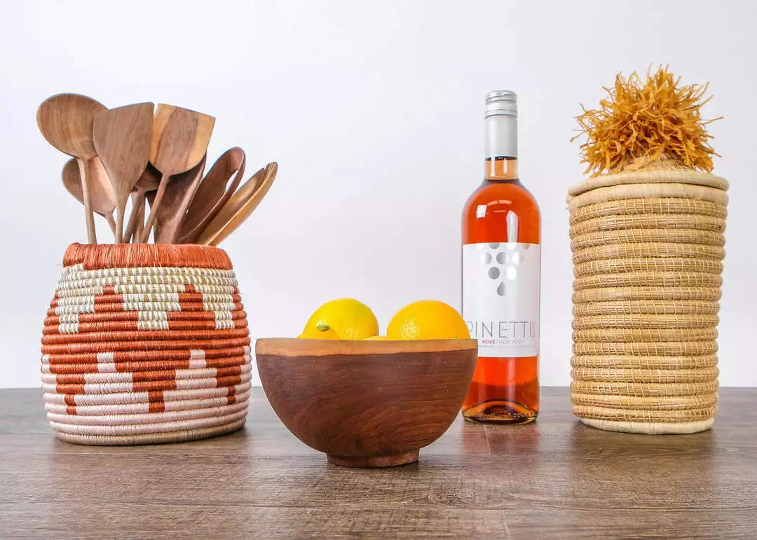 KAZI Home Goods Sunset Tina Pom Pom Box 3 KAZI Home Goods Sunset Tina Pom Pom Box