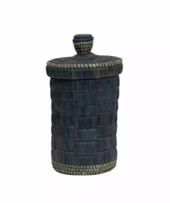 KAZI Tall Raffia Slate Box
