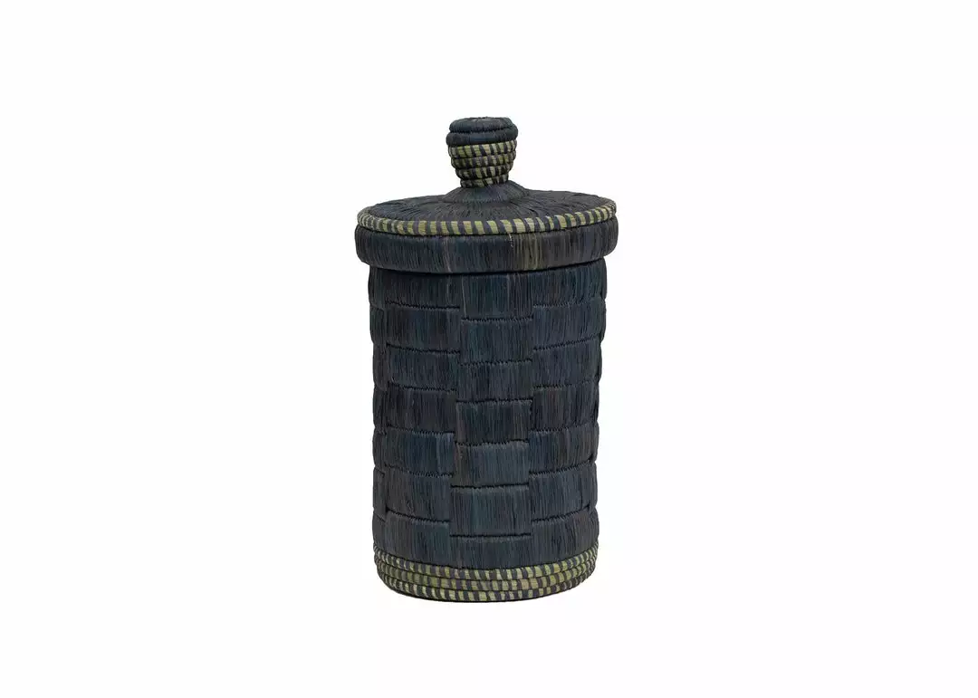 KAZI Tall Raffia Slate Box 1 KAZI Tall Raffia Slate Box