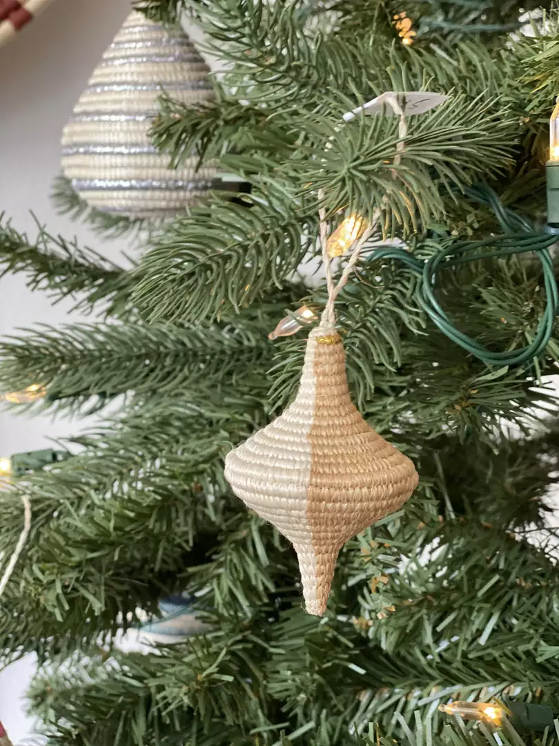 KAZI Teardrop Gold Metallic Ornament Fair Trade 2 KAZI Teardrop Gold Metallic Ornament Fair Trade