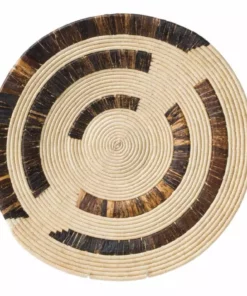 KAZI Home Goods Ugandan Raffia + Banana Bark Wall Plate II