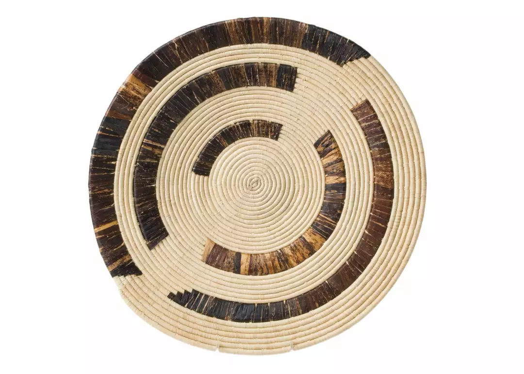 KAZI Home Goods Ugandan Raffia + Banana Bark Wall Plate II 1 KAZI Home Goods Ugandan Raffia + Banana Bark Wall Plate II