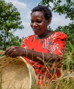 KAZI Vivid Dashed Raffia Floor Storage Basket Home Goods 9 KAZI Vivid Dashed Raffia Floor Storage Basket Home Goods