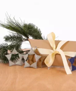 KAZI White Beaded Star Ornament