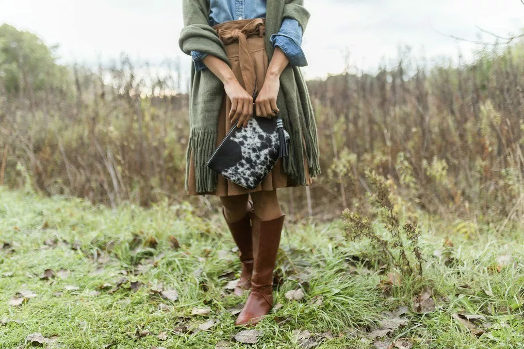 Abby Alley Handcrafted Keely Clutch - Black Cow Hair 3 Abby Alley Handcrafted Keely Clutch - Black Cow Hair