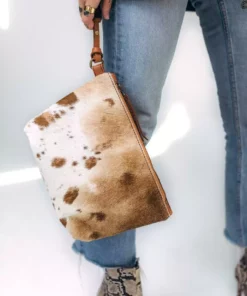 Abby Alley Keely Clutch - Chestnut Cow Hair