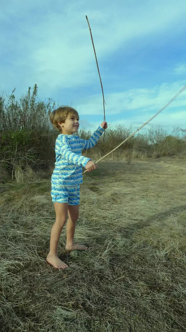 Honey Cake Tiger Kids' + Baby Kids' Hello Fun Wave Unisex Long Sleeve Tee 5 Honey Cake Tiger Kids' + Baby Kids' Hello Fun Wave Unisex Long Sleeve Tee