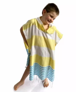 Hilana: Upcycled Cotton Home Goods Kids' Veracruz Upcycled Hooded Poncho Towel