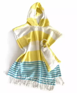 Hilana: Upcycled Cotton Home Goods Kids' Veracruz Upcycled Hooded Poncho Towel