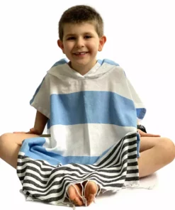 Hilana: Upcycled Cotton Home Goods Kids' Veracruz Upcycled Hooded Poncho Towel