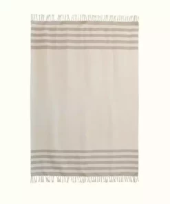 Kiliim Beige Stripes Throw Blanket Home Goods