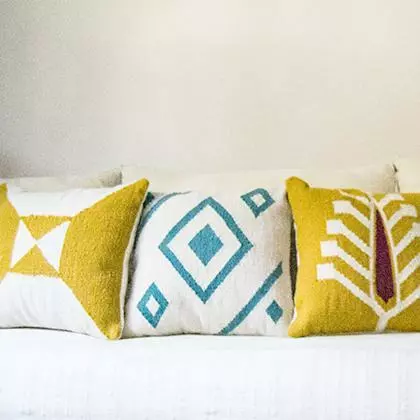 Kiliim Cream + Yellow Arrows Wool Throw Pillow Cover 3 Kiliim Cream + Yellow Arrows Wool Throw Pillow Cover