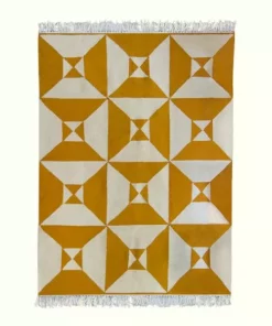 Kiliim Cream + Yellow Arrows Wool Rug