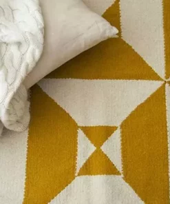 Kiliim Cream + Yellow Arrows Wool Rug