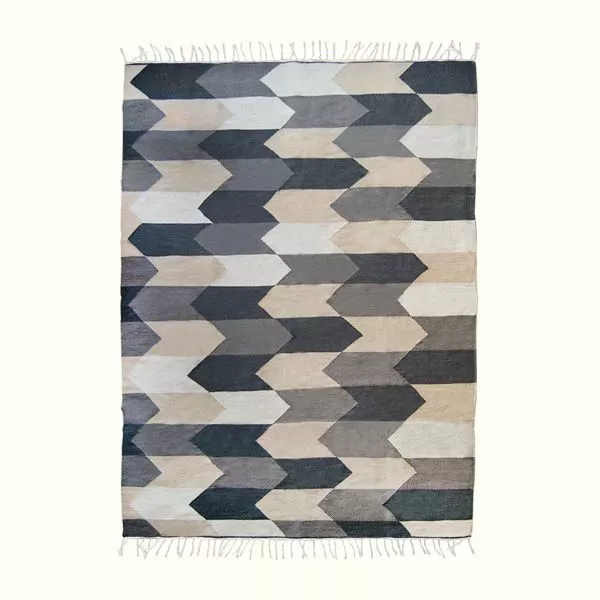 Kiliim Neutral Chevron Wool Runner / Rug 1 Kiliim Neutral Chevron Wool Runner / Rug