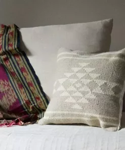 Kiliim Neutral Sahara Wool Throw Pillow Cover Home Goods