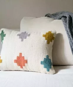 Kiliim Pastel Tiles Wool Throw Pillow Cover Home Goods