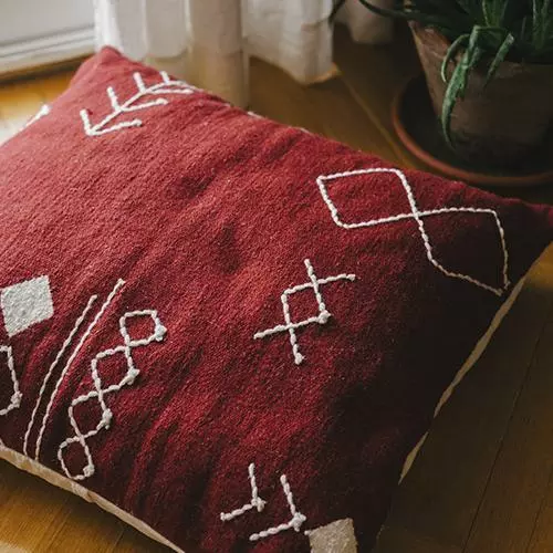 Kiliim Home Goods Scattered Stitch Wool Floor Pillow Cover 1 Kiliim Home Goods Scattered Stitch Wool Floor Pillow Cover