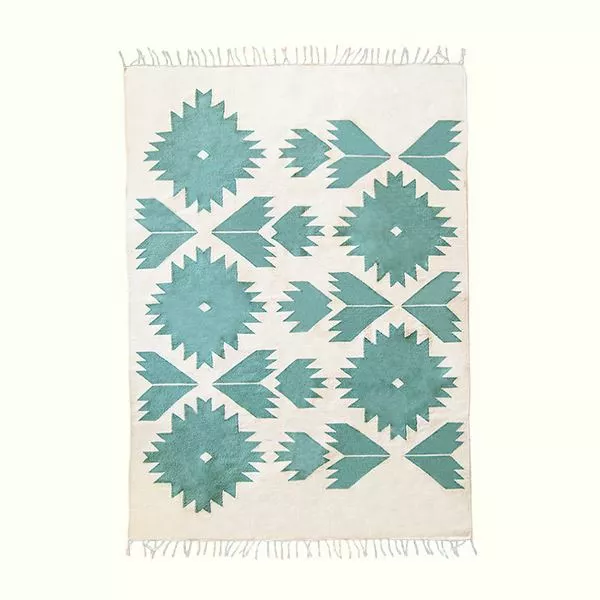 Kiliim Home Goods Teal Bustan Wool Runner / Rug 1 Kiliim Home Goods Teal Bustan Wool Runner / Rug