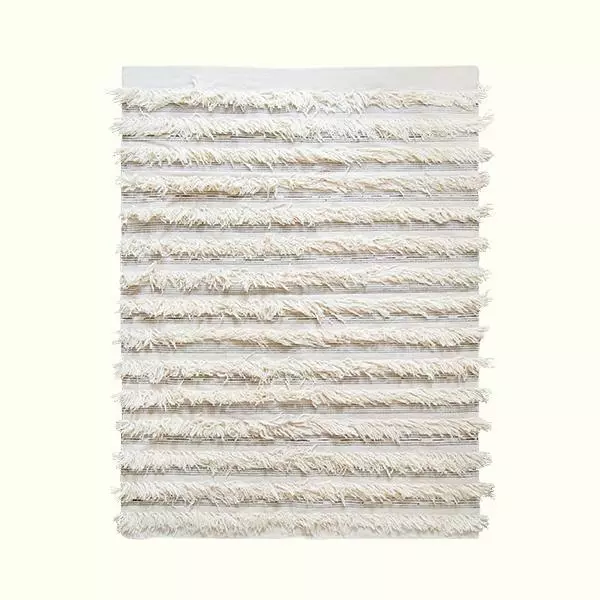 Kiliim White Fringe Wool Runner/Rug 1 Kiliim White Fringe Wool Runner/Rug